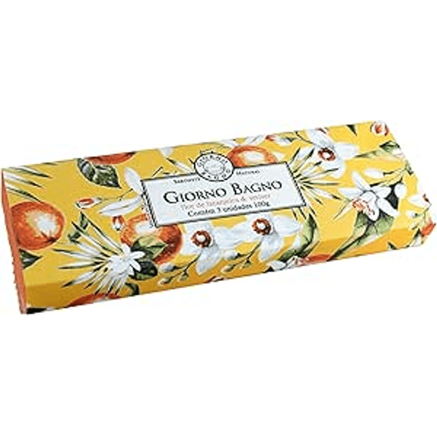 Giorno Bagno Kit De Sabonete Em Barra Para Mãos E Corpo Aroma Flor De Laranjeira E Vetiver 3 X 100G