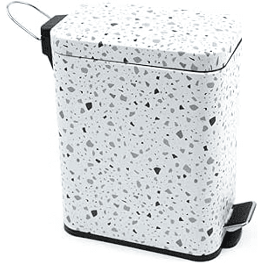 Oikos - Lixeira Retangular 5L de Metal com Pedal Granilite