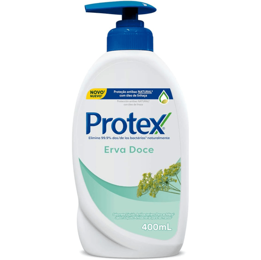 Sabonete Líquido Antibacteriano para as Mãos Protex Erva Doce 400ml