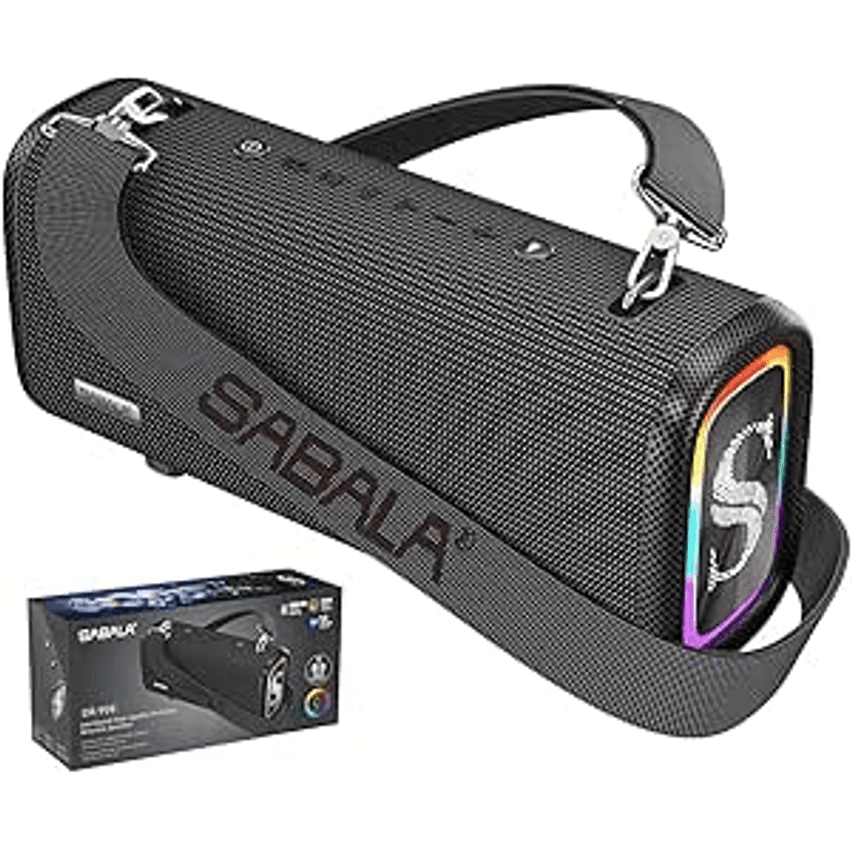 SABALA DR-908 Caixa de Som Bluetooth,20800mAh 120w Potência Alto-falante Bluetooth IPX5,Luz RGB Surroundaté 24 h de reprodução e muito mais (preto)