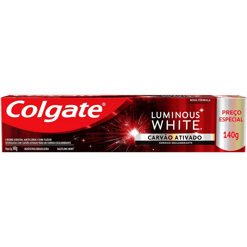 Creme Dental Clareador Colgate Luminous White Carvão Ativado 140g