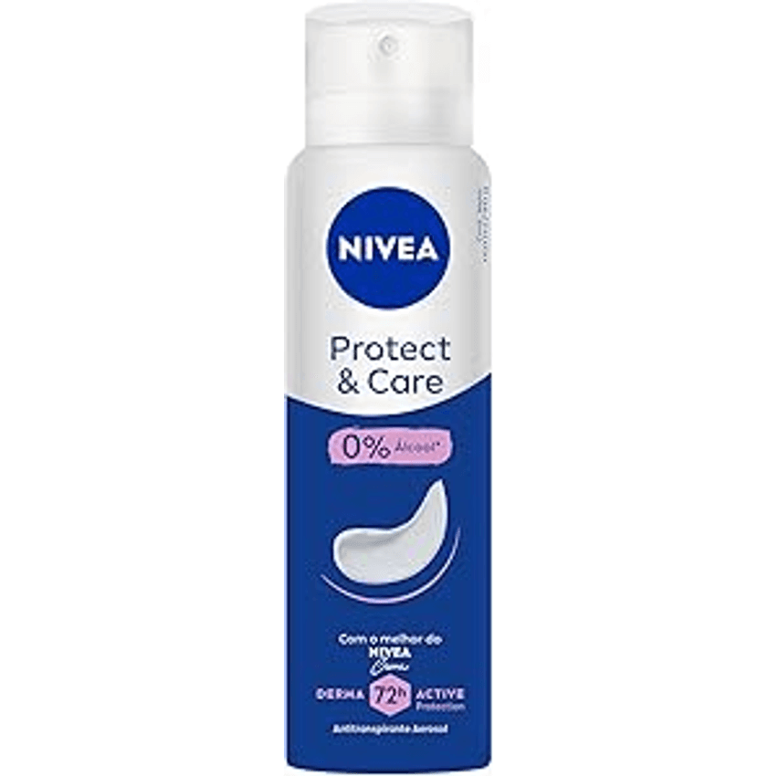 NIVEA Desodorante Antitranspirante Aerossol Protect & Care 150ml - Proteção prolongada de 48h, axilas protegidas e bem cuidadas, fragrância clássica de NIVEA, sem álcool etílico