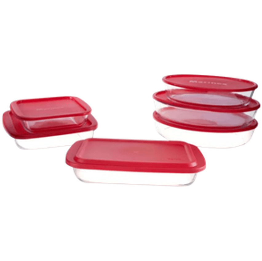 Conjunto De Assadeiras De Vidro Marinex 6 Peças