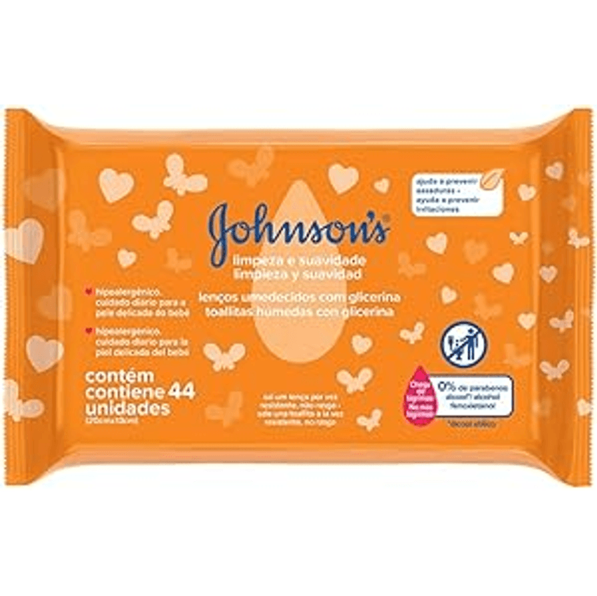 Johnson's Baby Lenços Umedecidos Limpeza e Suavidade,44un