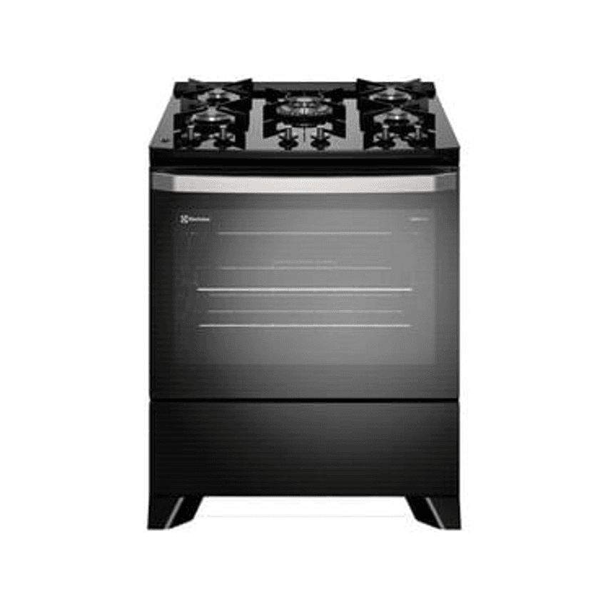 Fogão 5 Bocas Electrolux Preto Mesa de Vidro VaporBake FE5GP
