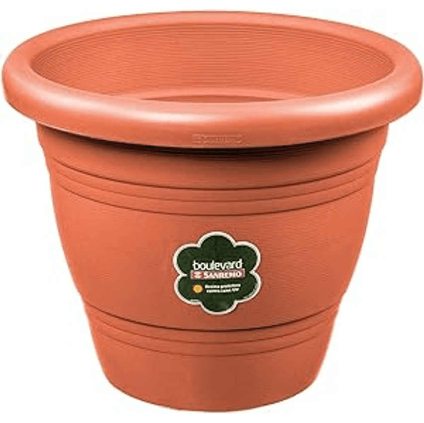 Sanremo - Vaso Redondo Plástico para Jardinagem de 13 cm, Linha Boulevard