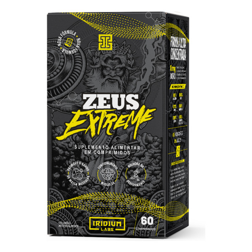 Zeus Extreme - Zma / Pré Hormonal / Testosterona - 60 Comps Sabor Sem Sabor