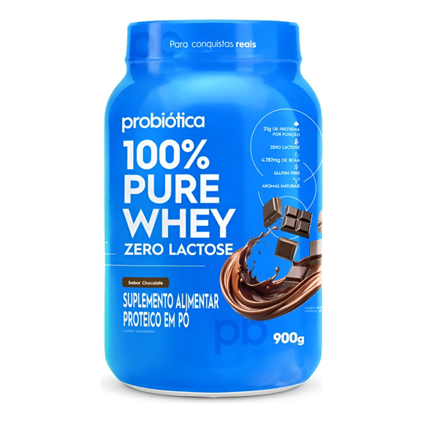 100% Pure Whey Zero Lactose 900g - Escolha Sabor