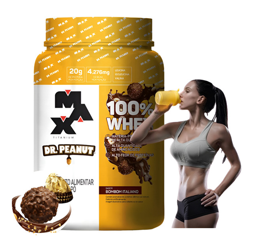 100% Whey Max Titanium X Dr. Peanut 900g - Max Titanium