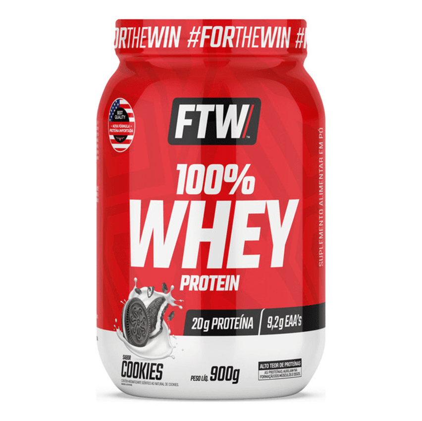 100% Whey Protein Pote 900g Sabor Cookies - Ftw