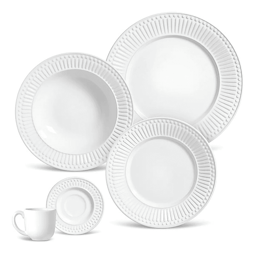 Aparelho De Jantar 20 Peças Roma Branco