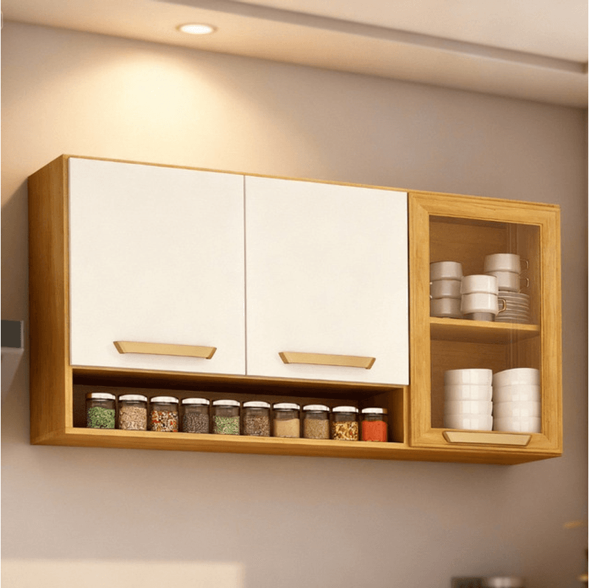 Armário Aéreo Com Vidro Reflecta E Porta-temperos Ch