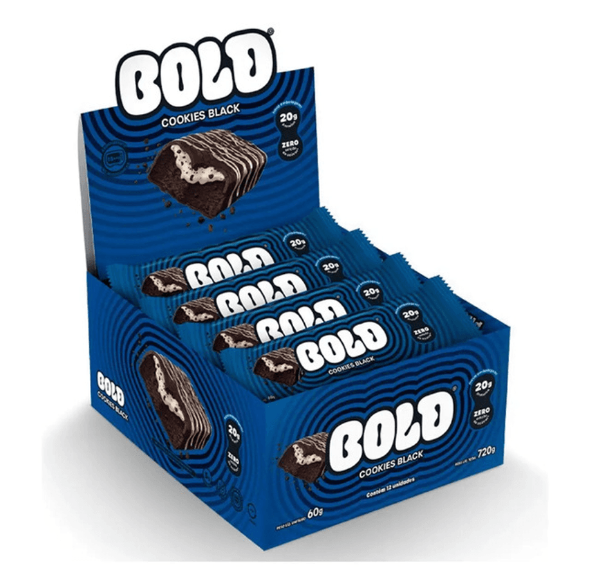 Bold Bar Barra De Proteína 21g 12 Un Cookies Black