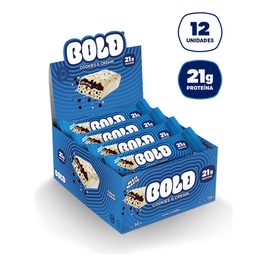 Bold Bar Barra De Proteína 21g 12 Un Cookies & Cream
