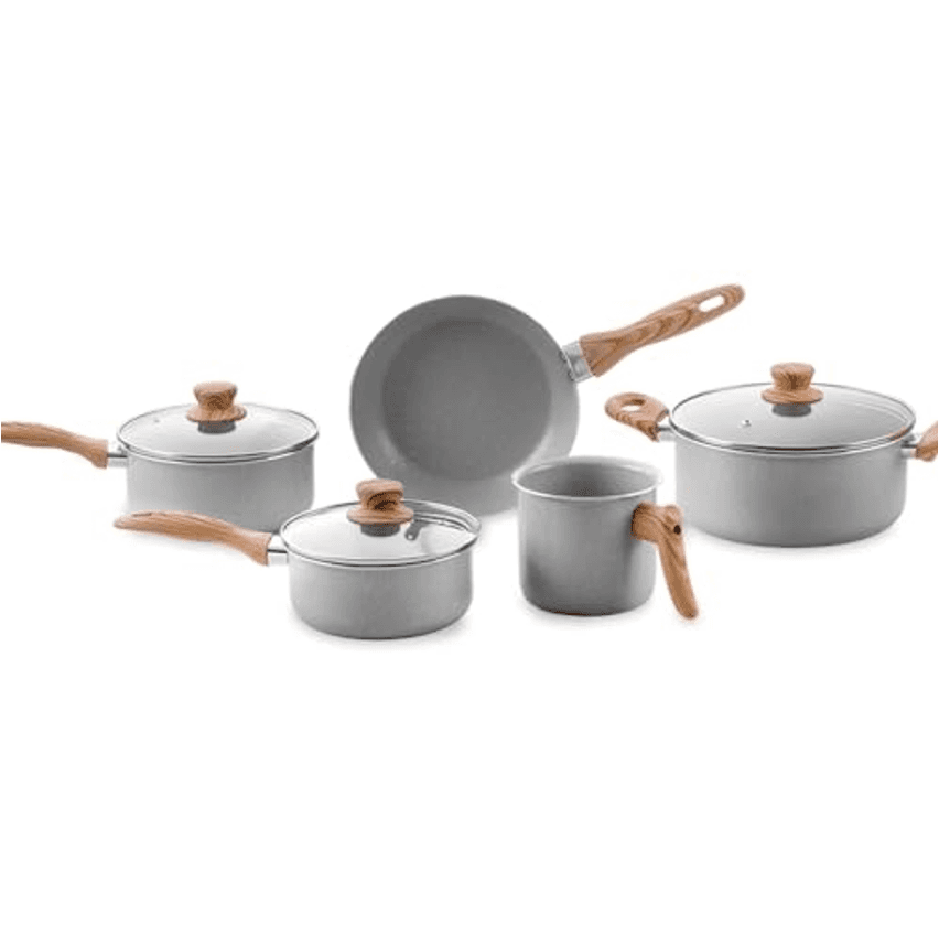 Brinox - Jogo de Panelas 5 Peças Ceramic Life Easy - Cinza