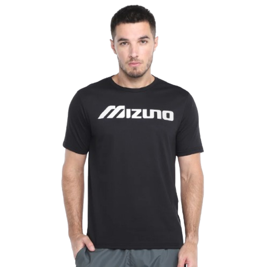 Camiseta Mizuno Big Logo Masculina - Preto+Branco