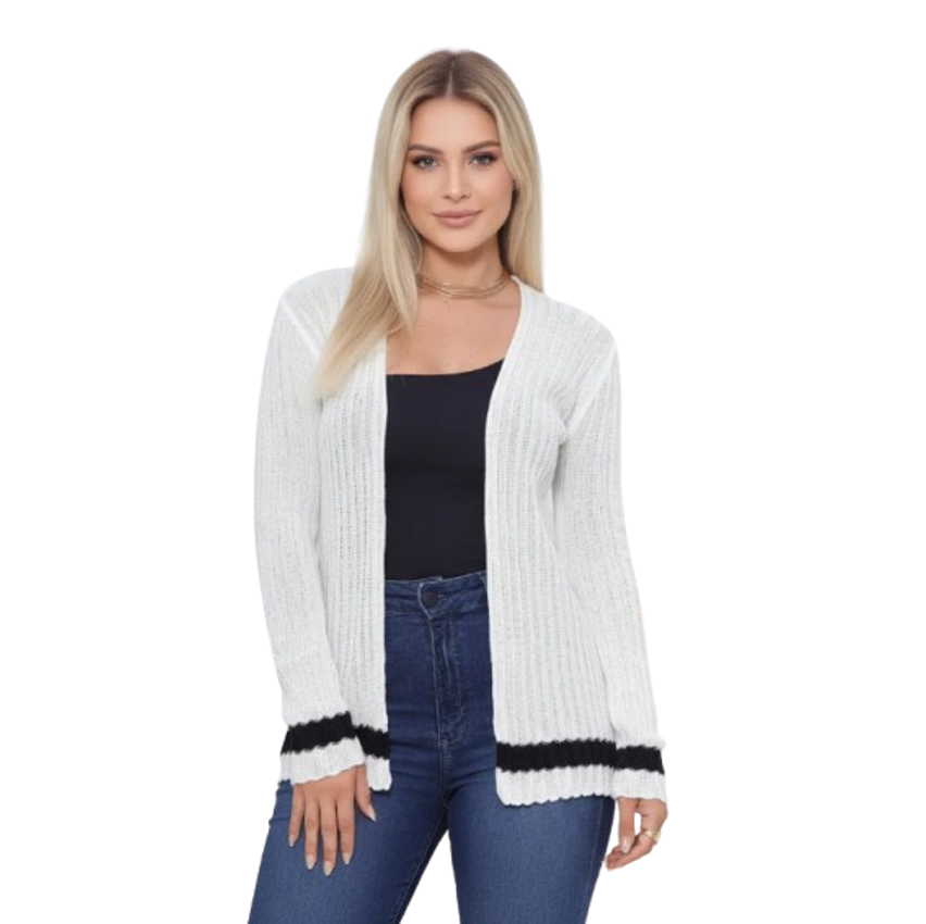 Casaquinho Feminino Canelado Fashion Coringa