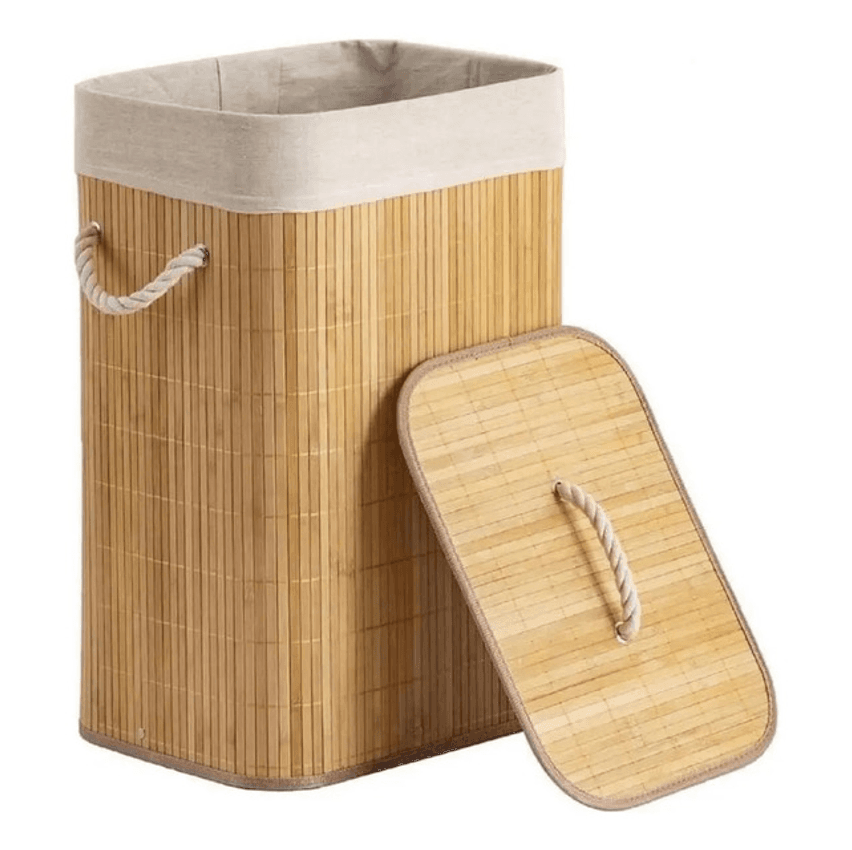 Cesto De Roupas De Bambu 50 Litros Yikasa