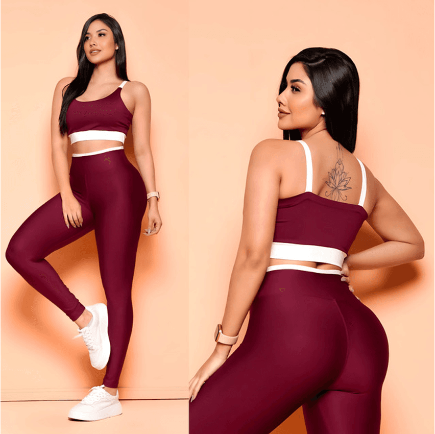 Conjunto Calça Legging E Top Fitness Alta Compreensão