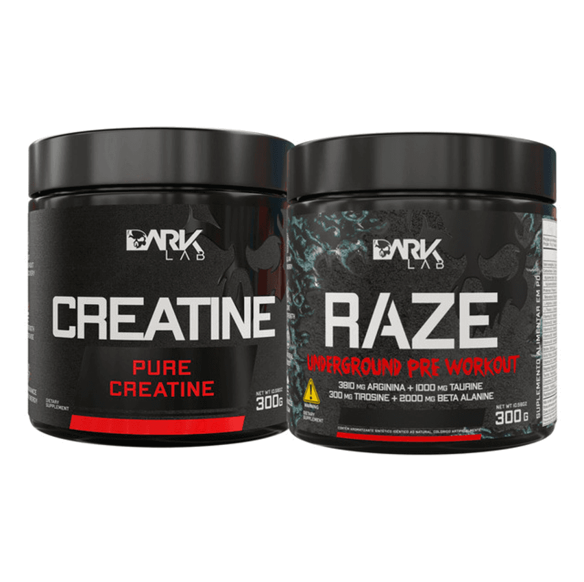 Creatina 300g + Pré Treino Raze Melancia 300g