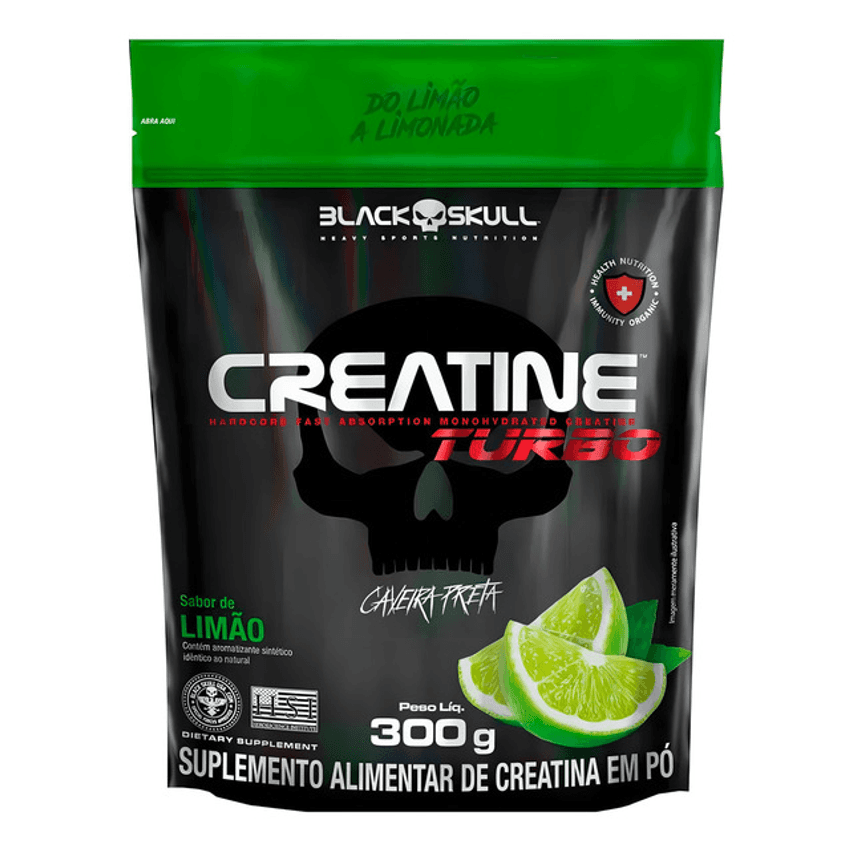 Creatina Turbo Refil 300g Limão - Black Skull