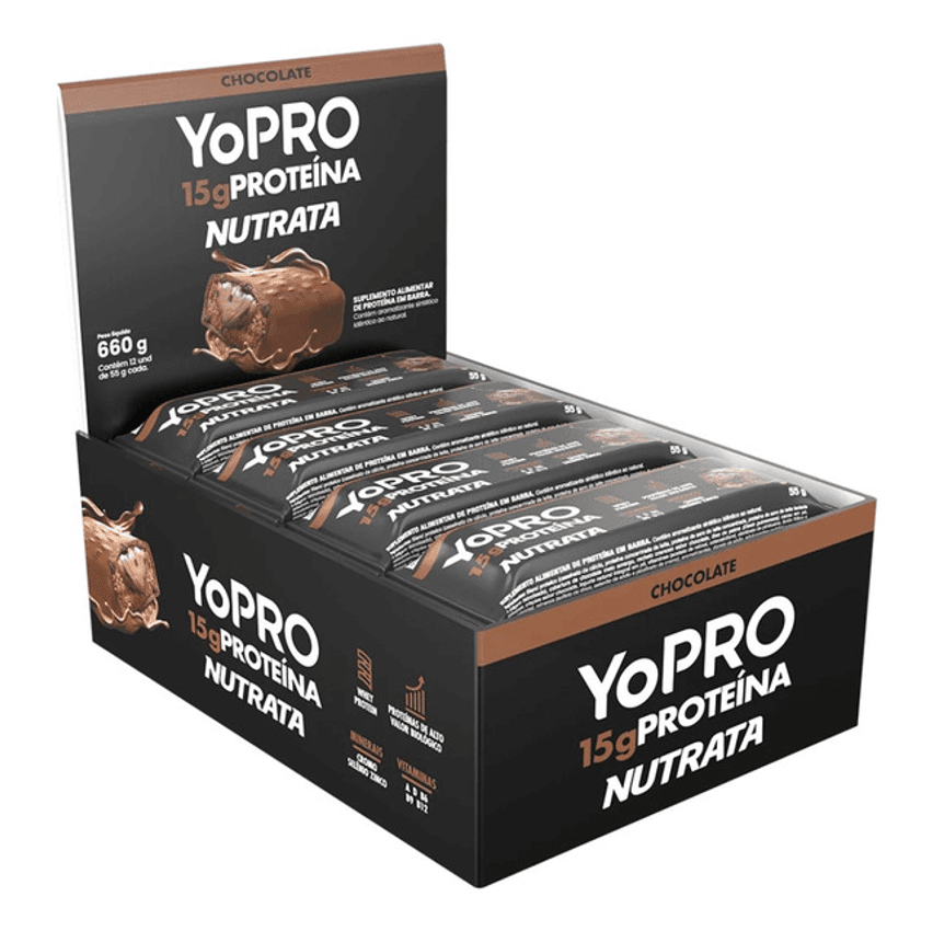 Display Yopro Chocolate C/12 55g - Nutrata