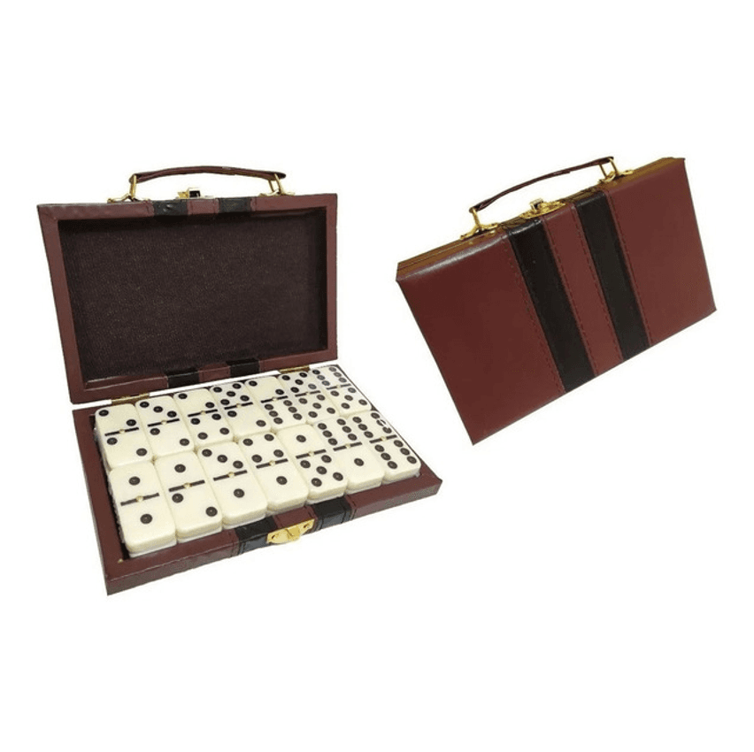 Dominó Profissional De Osso Maleta Luxo Com 28 Peças