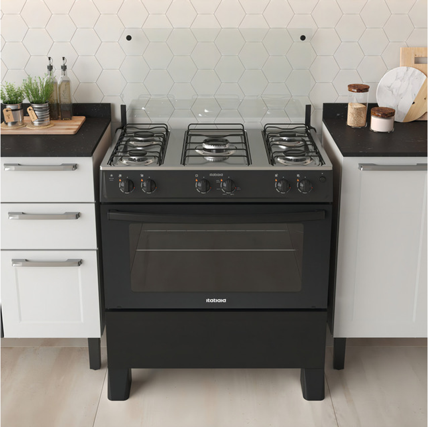Fogão 5 Bocas À Gás Itatiaia Star New Preto