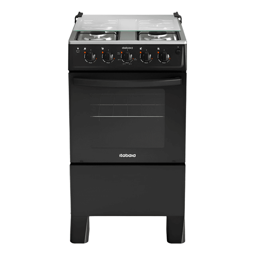 Fogão De Piso Itatiaia 4 Bocas Star New Preto