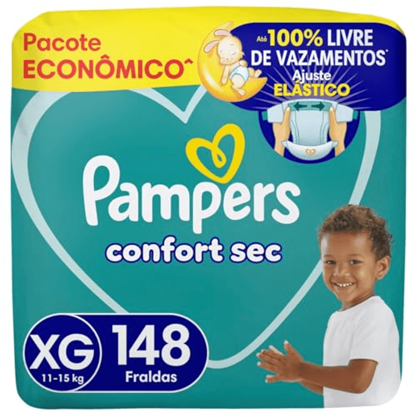 Fralda Pampers Confort Sec Tamanho XG 148 Unidades