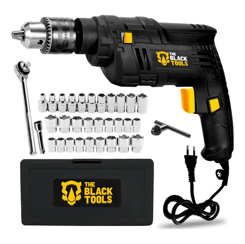 Furadeira De Impacto 3/8 Pol. 550w + Kit Soquete 40 Peças