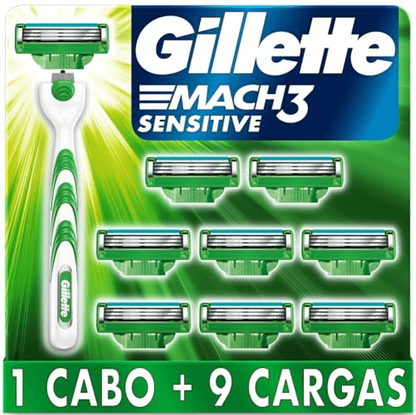 Gillette Aparelho De Barbear Mach3 Sensitive + 9 Cargas