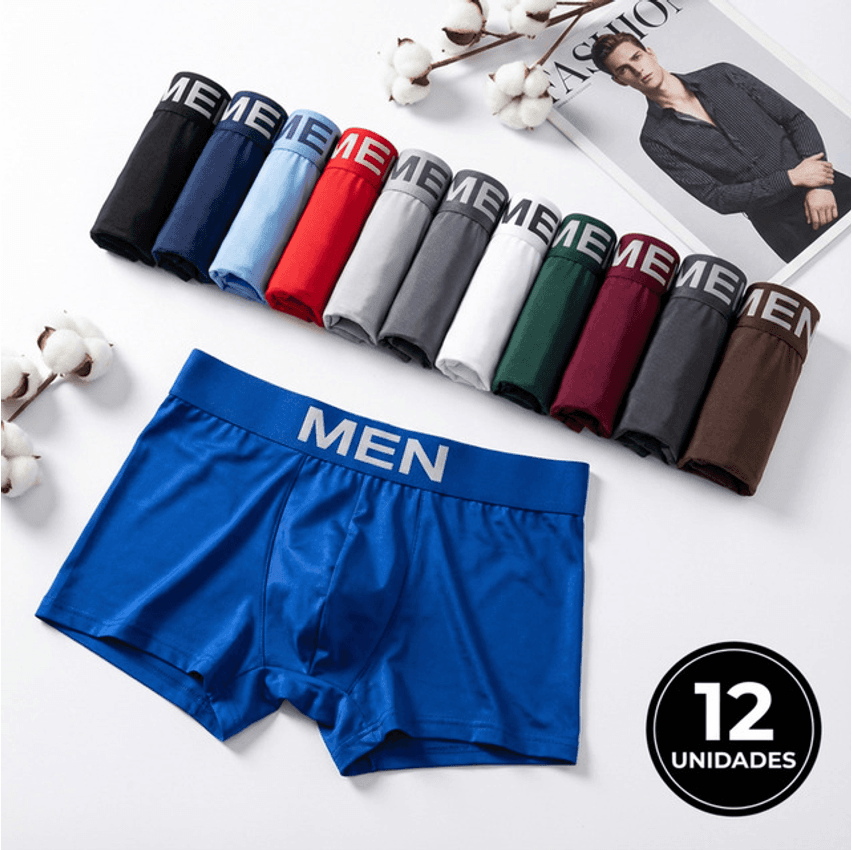 Kit 12 Cueca Boxer Masculina Microfibra Adulto Premium