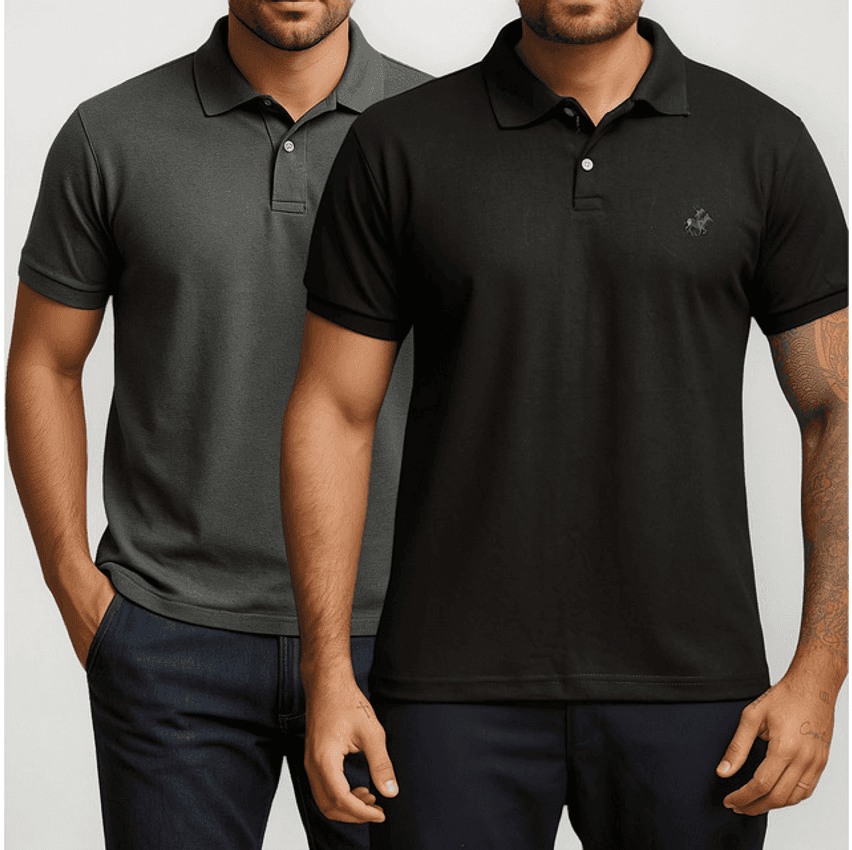 Kit 2 Camisa Polo Piquet Masculina Casual Premium