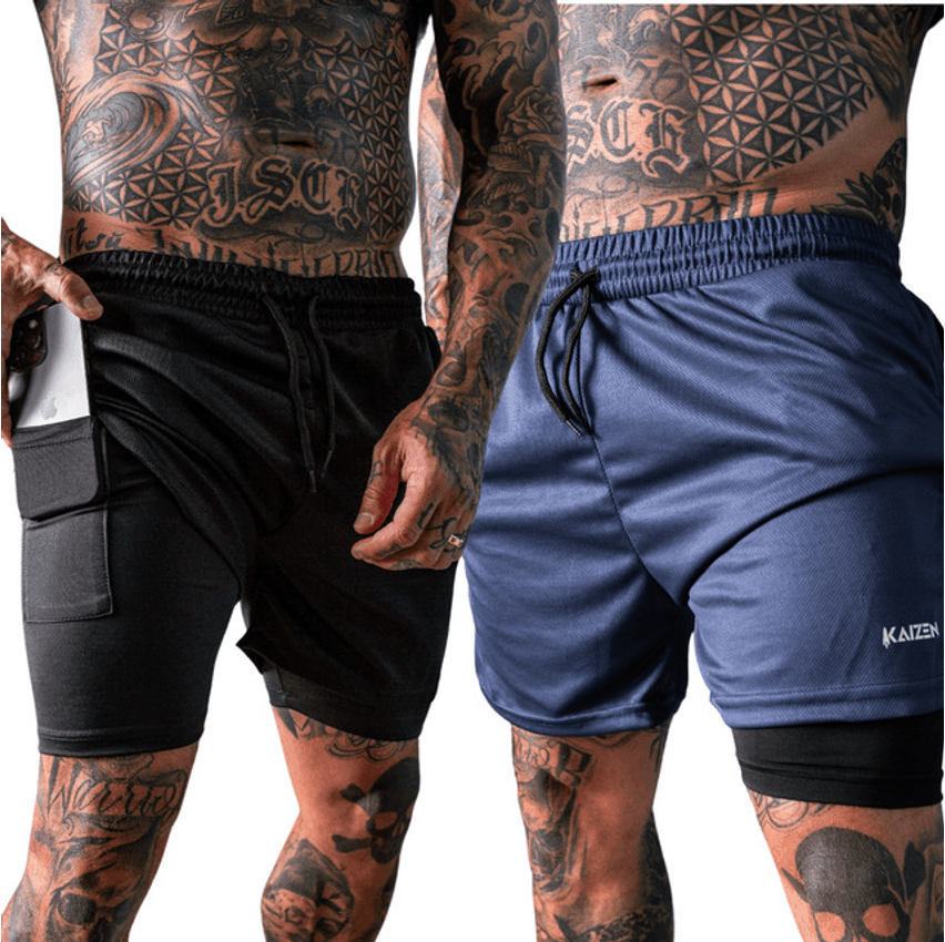 Kit 2 Shorts 2 Em 1 Masculino Dryfit Academia