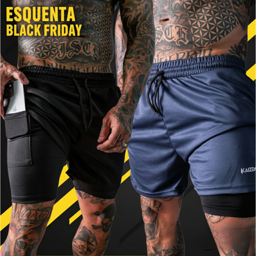 Kit 2 Shorts 2 Em 1 Masculino Dryfit Academia