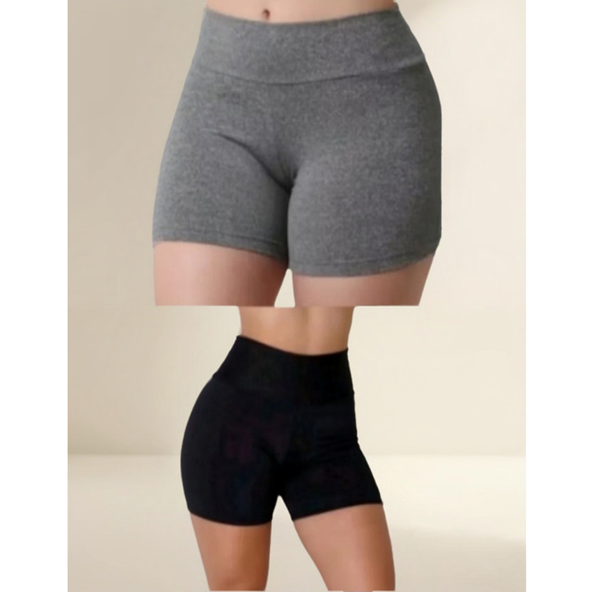 Kit 2 Shorts Curto Suplex Legging Academia 