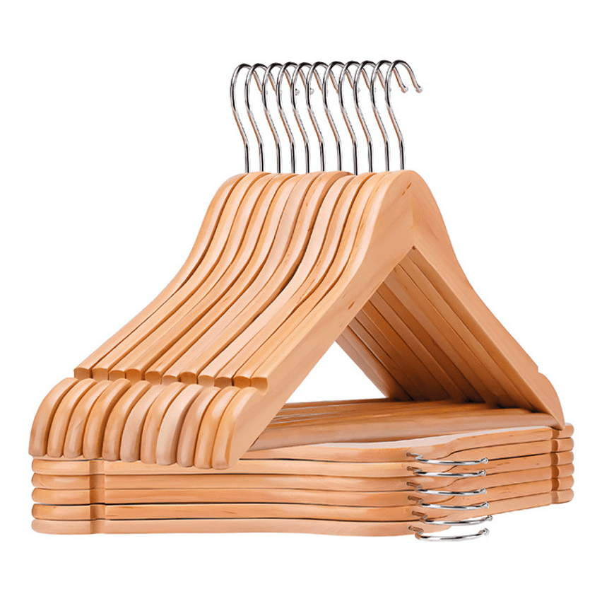 Kit 20 Cabide De Madeira Marfim Organizador Closet