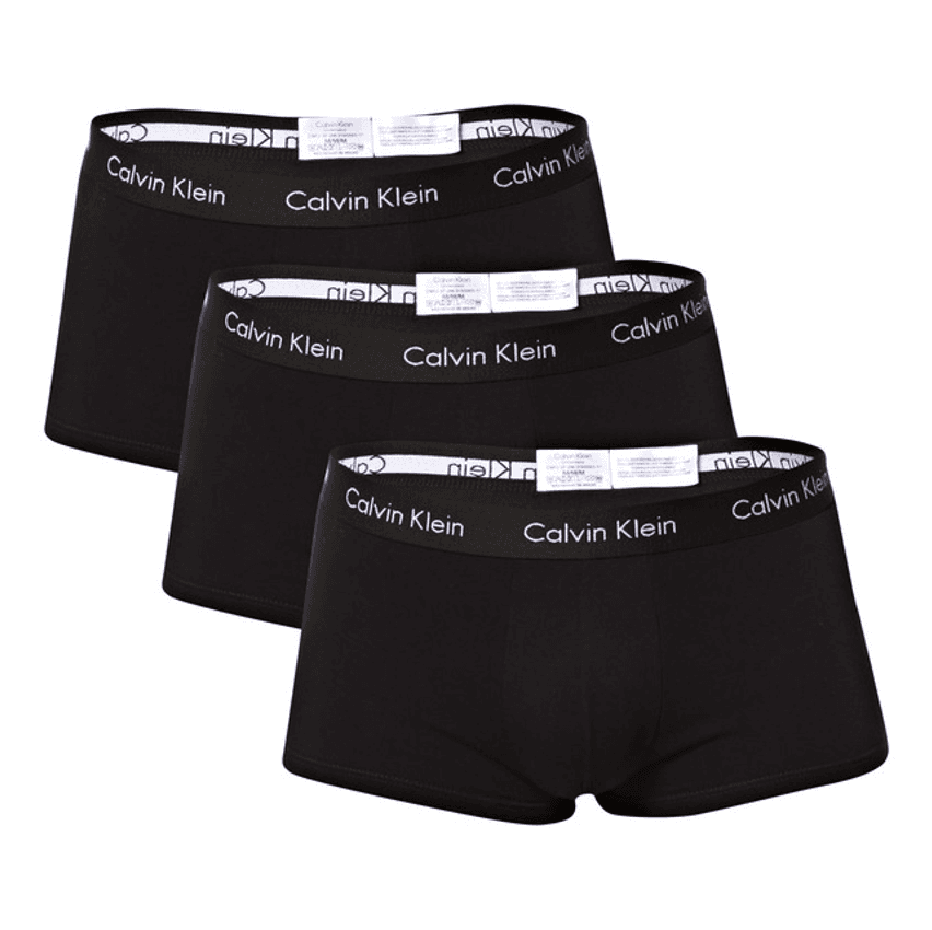 Kit 3 Cuecas Low Rise Trunk Calvin Klein  Preto M