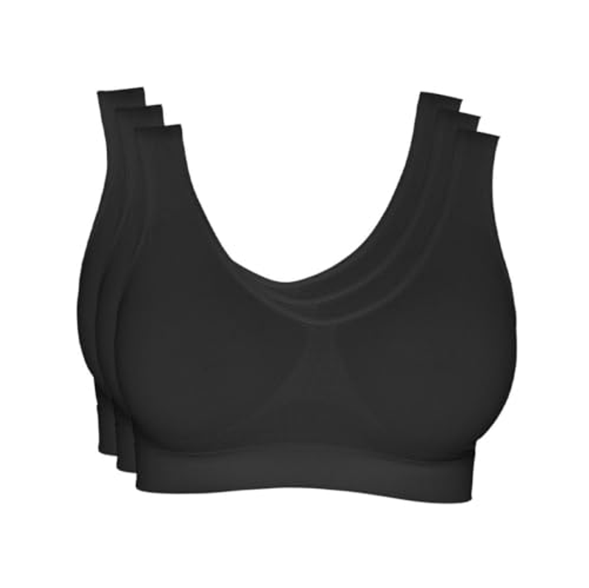 Kit 3 Tops Alças Largas, Hanes, Feminino, Preto, XG