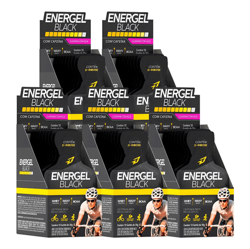 Kit 5 X Energel Black C/ Cafeina Pedal Bike Imperdivel
