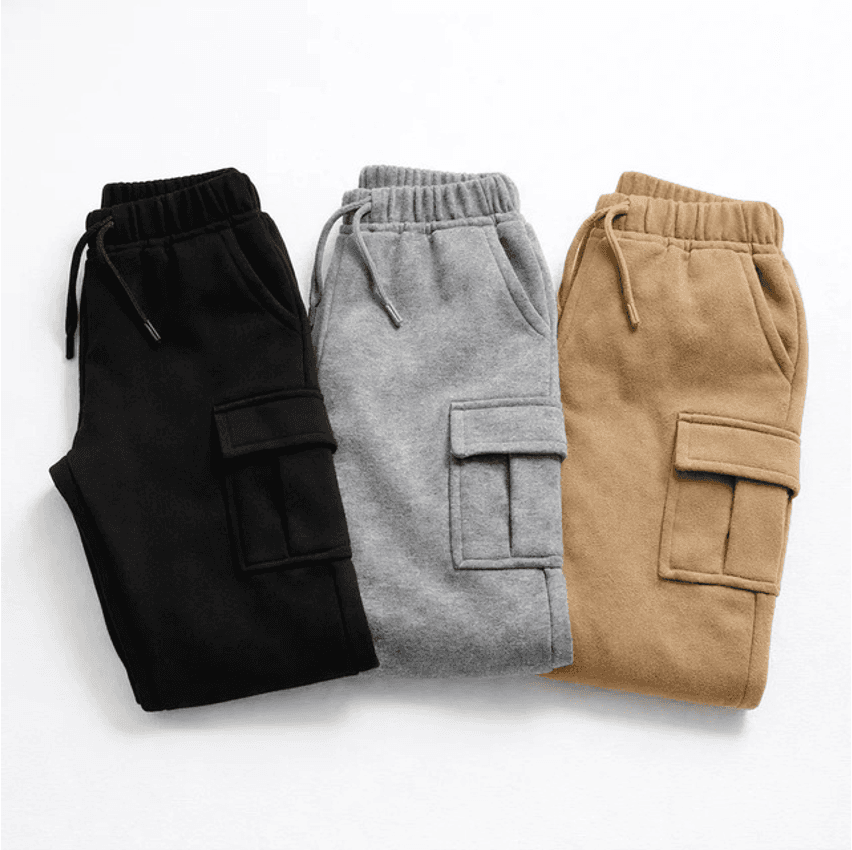 Kit Com 3 Calças Cargo Moletom Menino Estilo Tendência