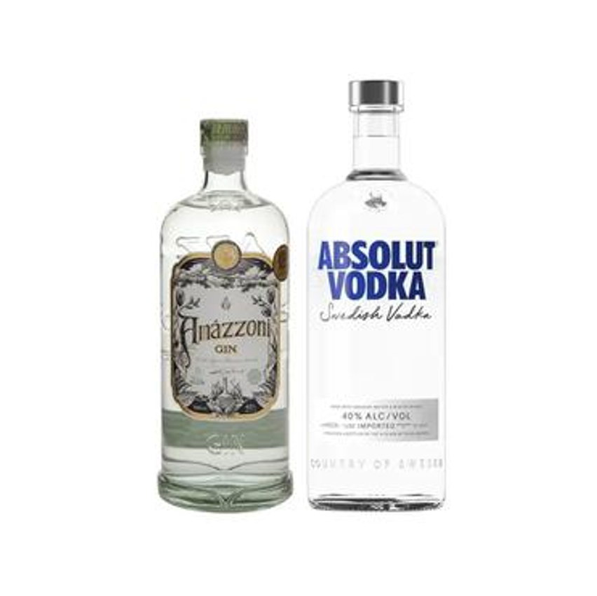 Kit Vodka Absolut 1L + Gin Amázzoni Tradicional - 750