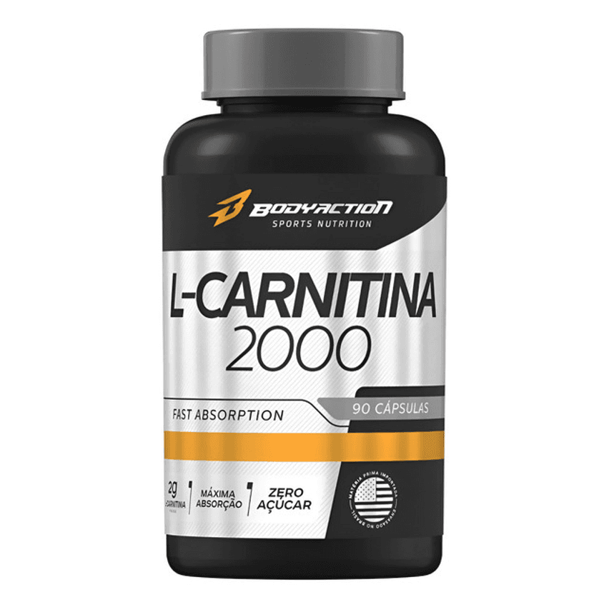 L-carnitina 90 Caps 2000mg - Bodyaction Sabor Sem Sabor