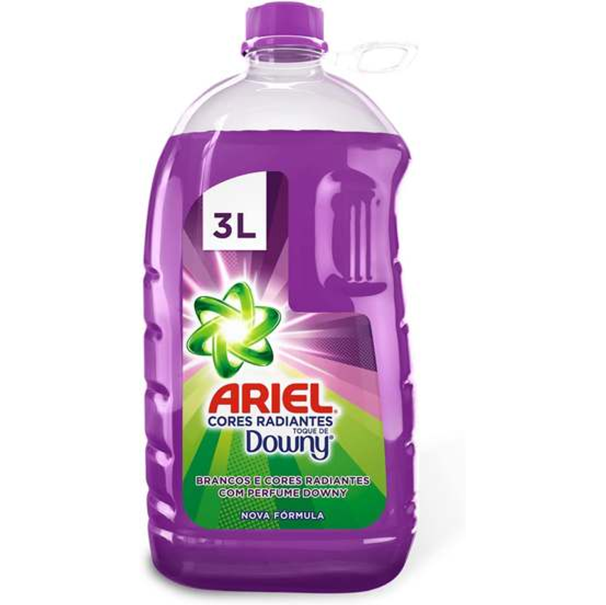 Lava Roupas Ariel Cores Radiantes Toque de Downy - 3L