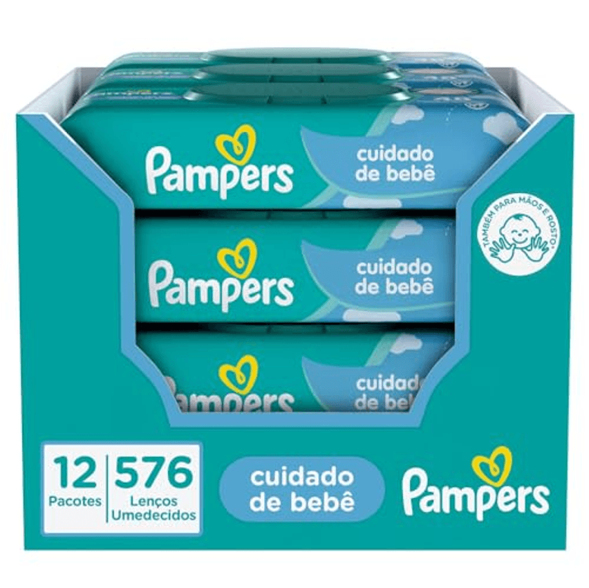 Lenços Umedecidos Pampers Cuidado de bebê, 576 Unidades