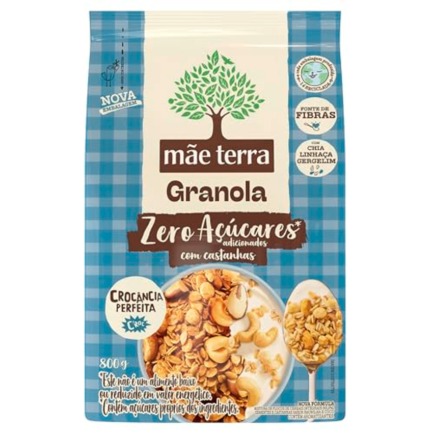 Mãe Terra Granola Tradicional Zero Açúcares 800 g
