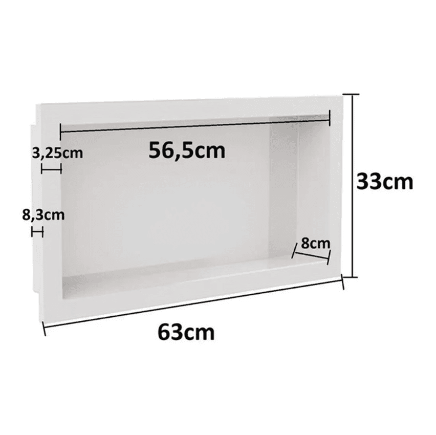 Nicho De Parede Para Embutir Branco 30x60cm