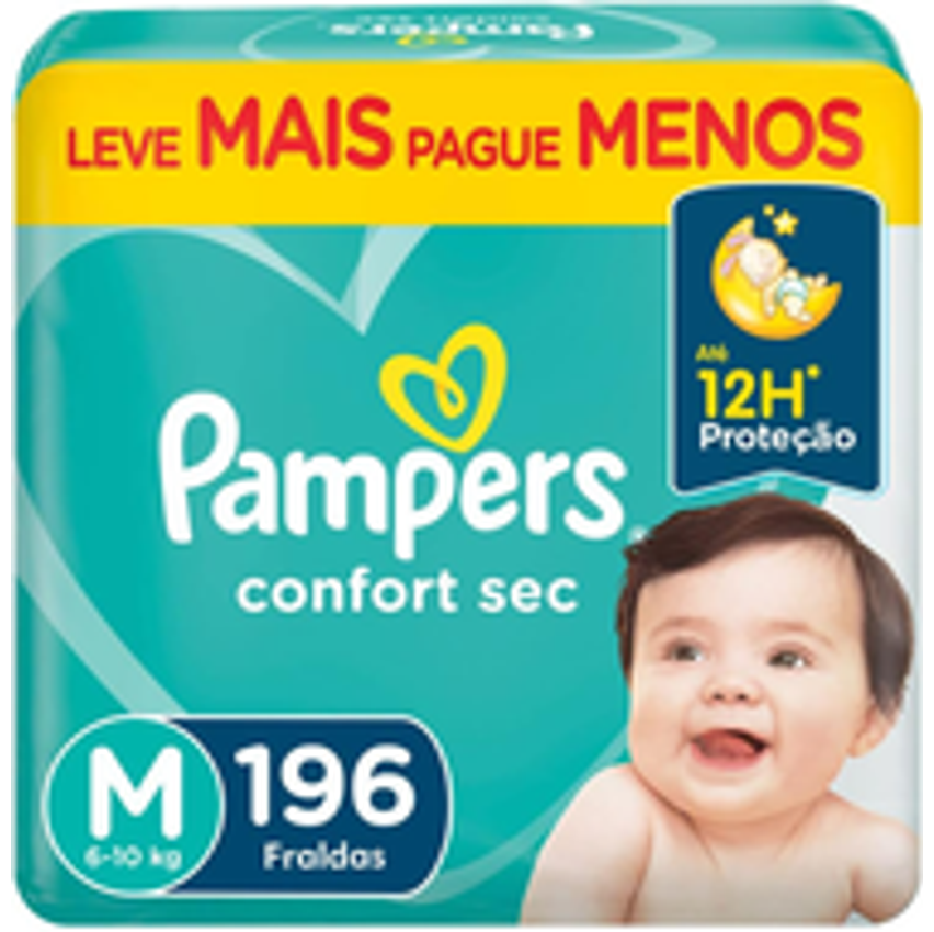 Pampers Fralda Confort Sec M 196 Unidades