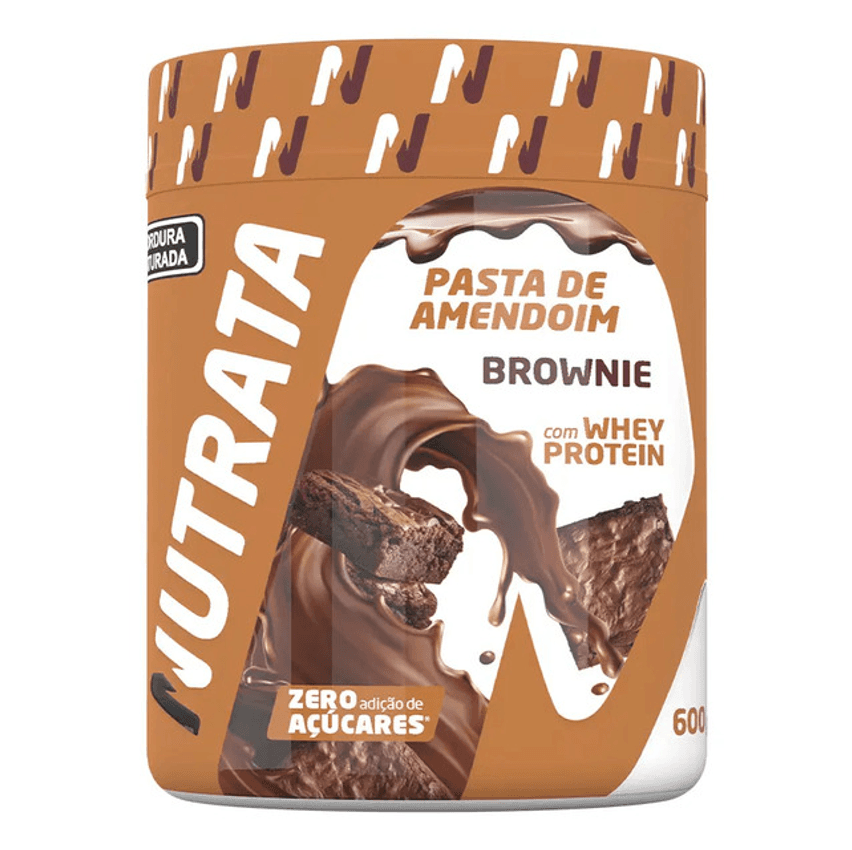 Pasta De Amendoim C/ Whey 600g - Nutrata Sabor Brownie